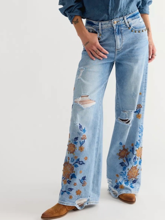 DRIFTWOOD Denim - Driftwood Marlena Copper Magnolia Wide Leg Jeans 29